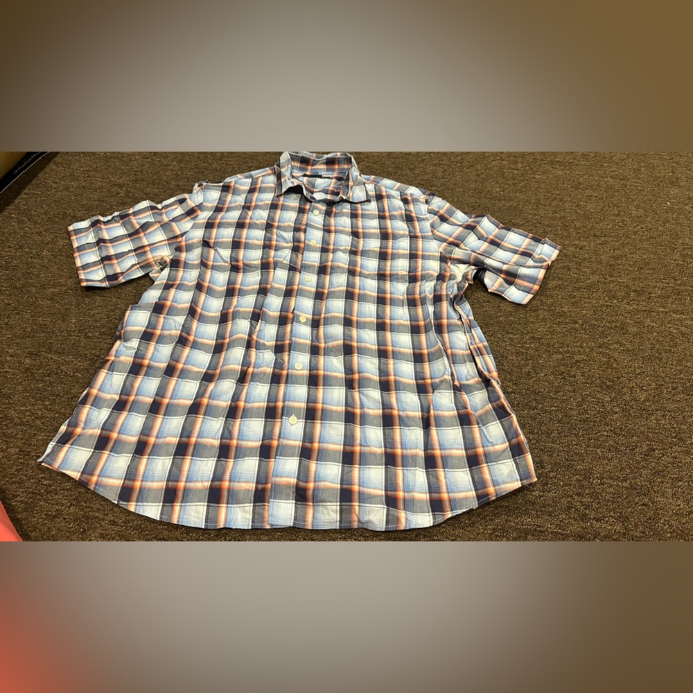 EUC! Claiborne XL Multicolor Plaid Button Down Mens Shirt SS casual